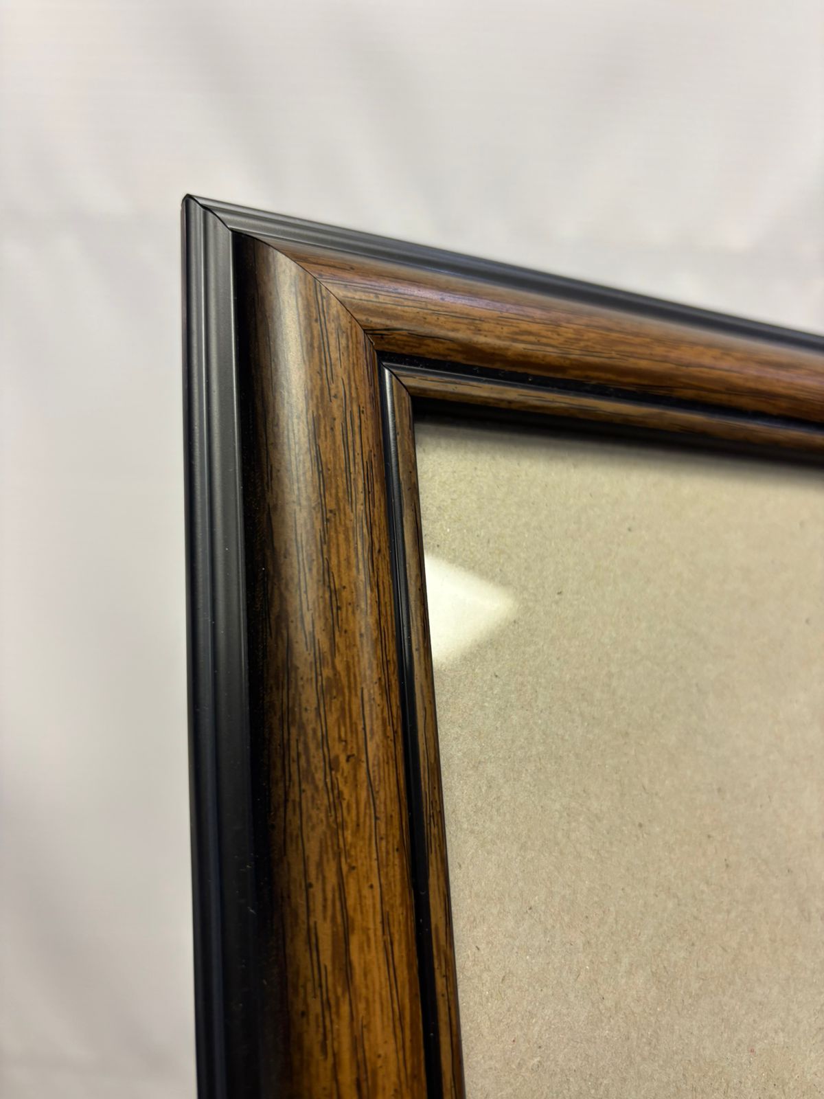 Dark Brown Wood Picture Frame with Black Trim